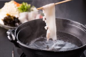 （公式サイト限定価格））【志津川タコしゃぶプラン】鮑を食べているグルメなたこをしゃぶしゃぶ♪もちろん鮑の踊り焼付！