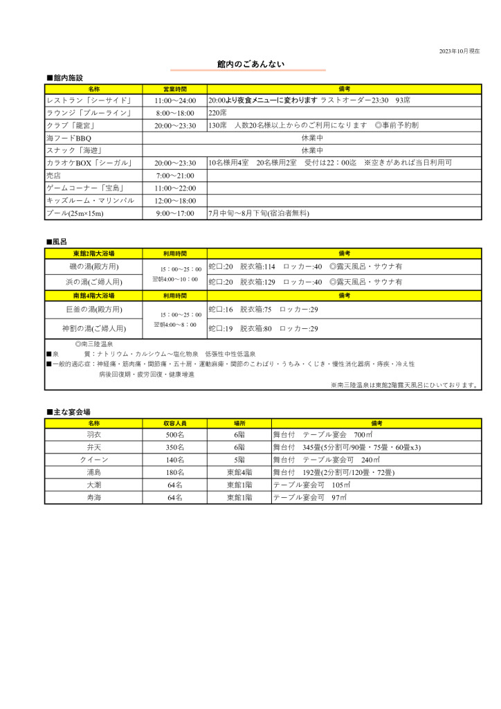 館内のごあんない