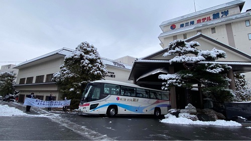 南三陸の雪景色